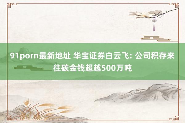 91porn最新地址 华宝证券白云飞: 公司积存来往碳金钱超越500万吨