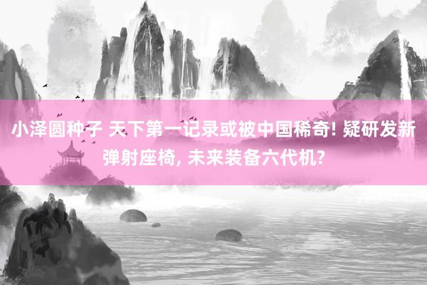 小泽圆种子 天下第一记录或被中国稀奇! 疑研发新弹射座椅， 未来装备六代机?