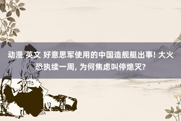 动漫 英文 好意思军使用的中国造舰艇出事! 大火恐执续一周， 为何焦虑叫停熄灭?